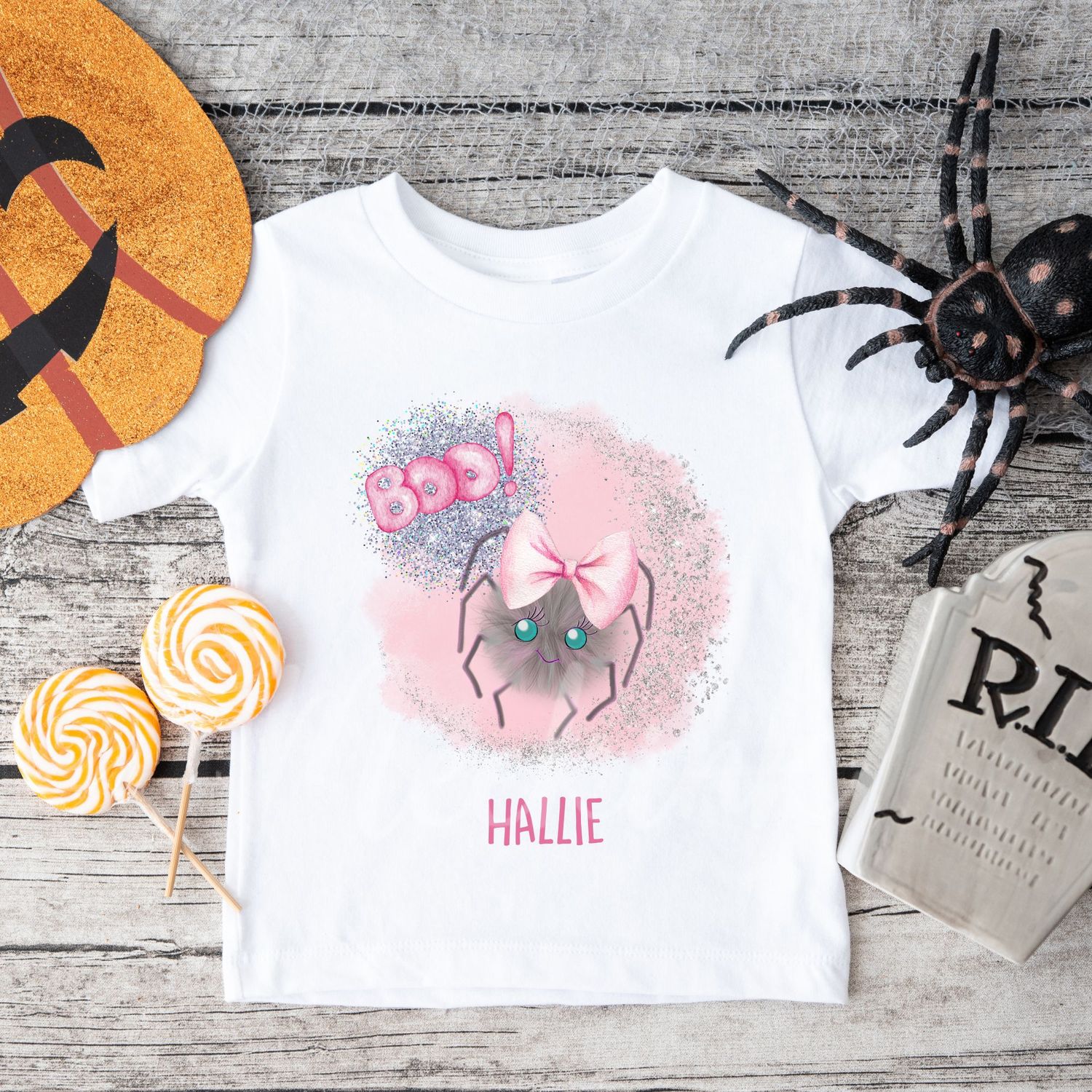 Boo Pink Spider DTF Decal