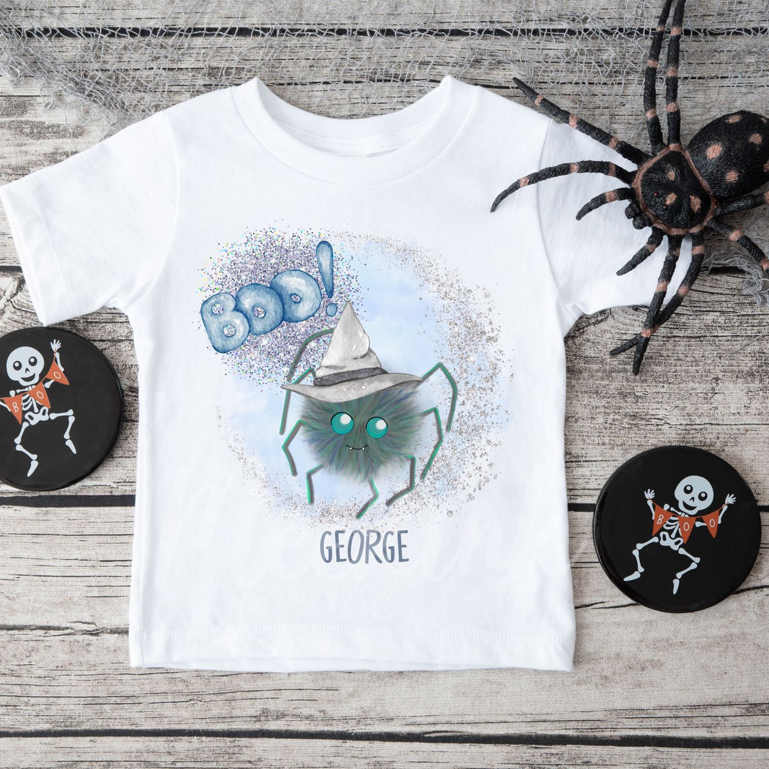 Boo Blue Spider DTF Decal
