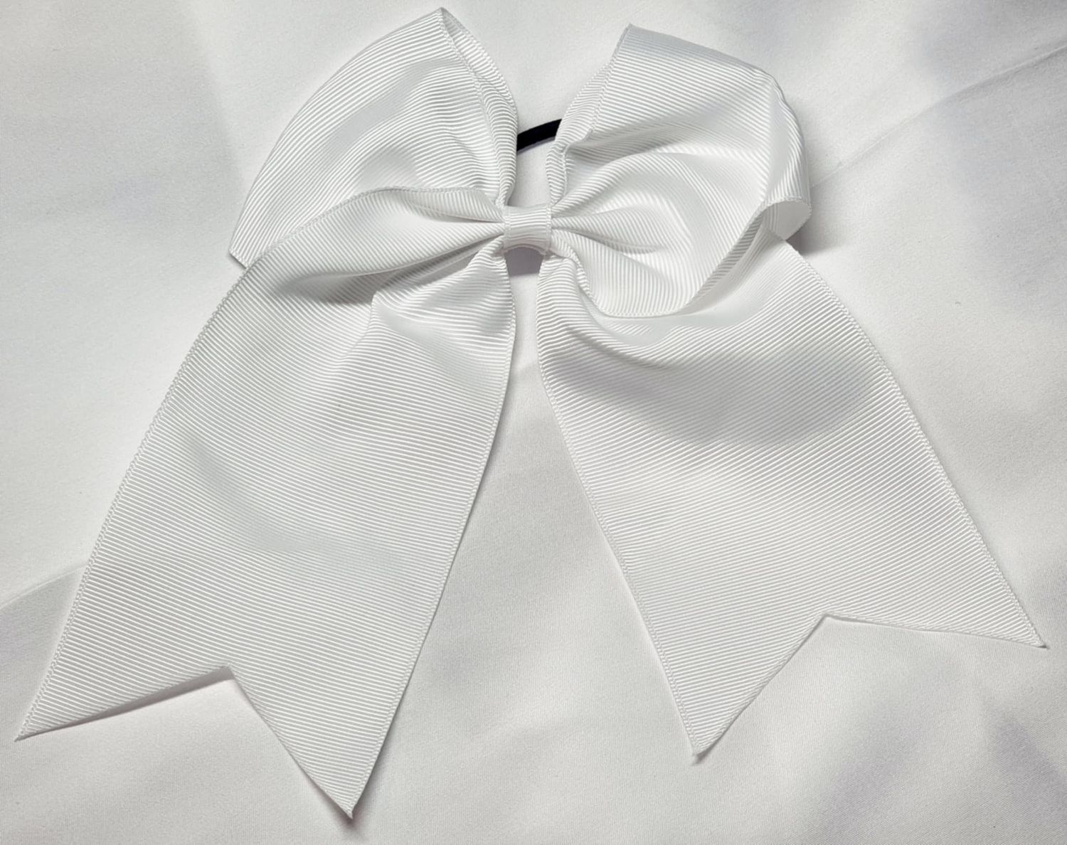 White 8inch Cheerleader Hair Bow Craft Blank