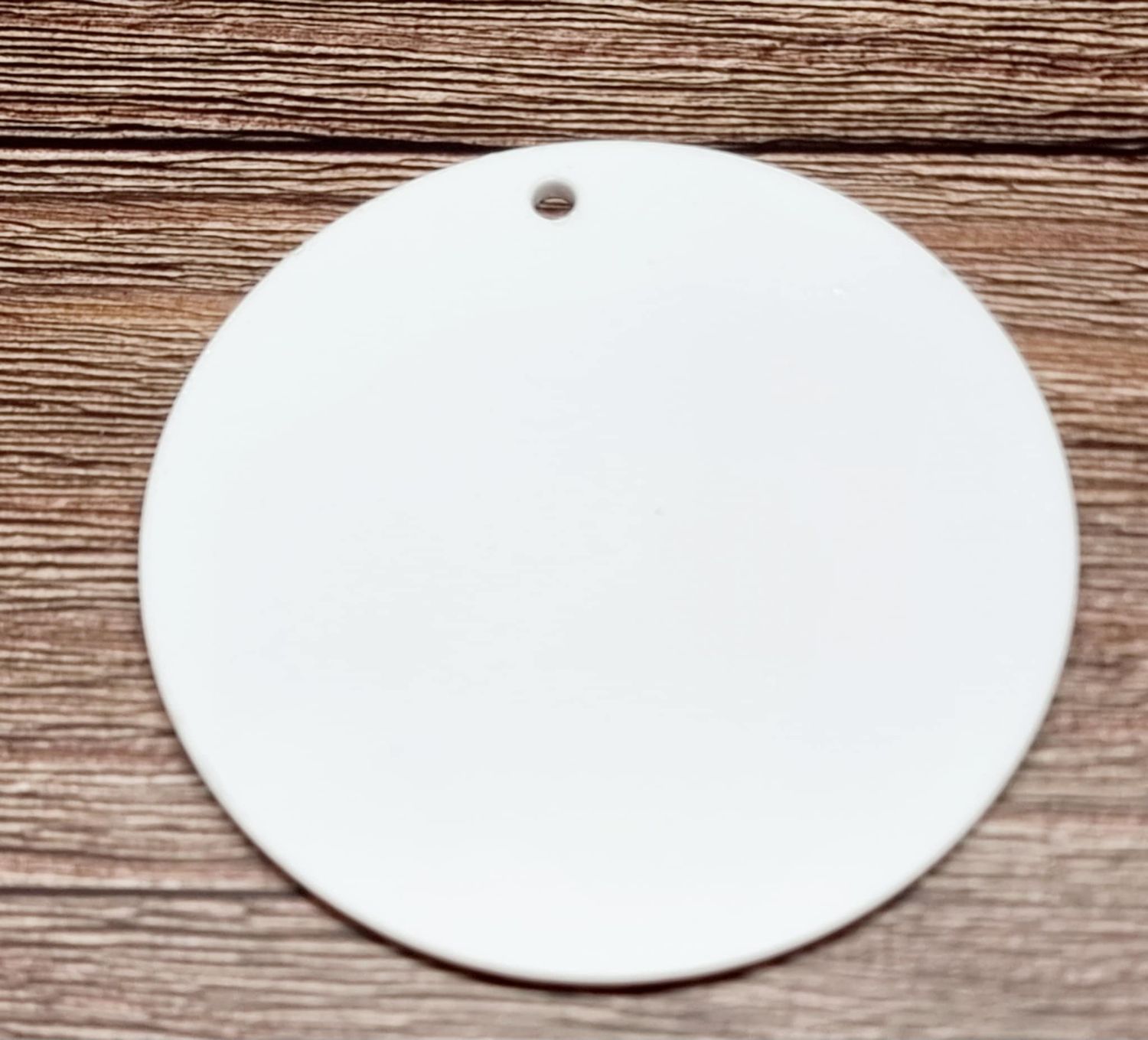 8cm White Acrylic Circle Ornament  Craft Blank