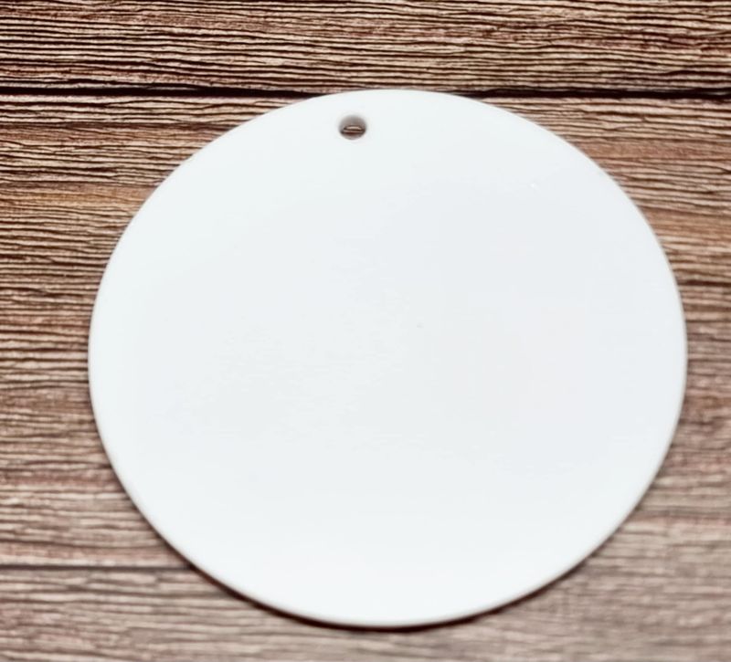 8cm White Acrylic Circle Ornament  Craft Blank