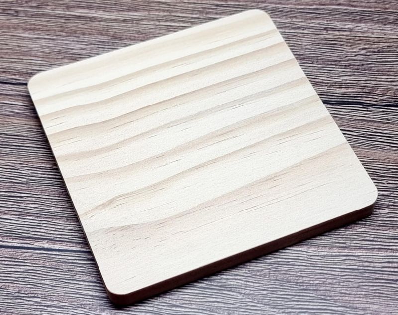 4 Inch Square Wooden Coaster Craft Blank