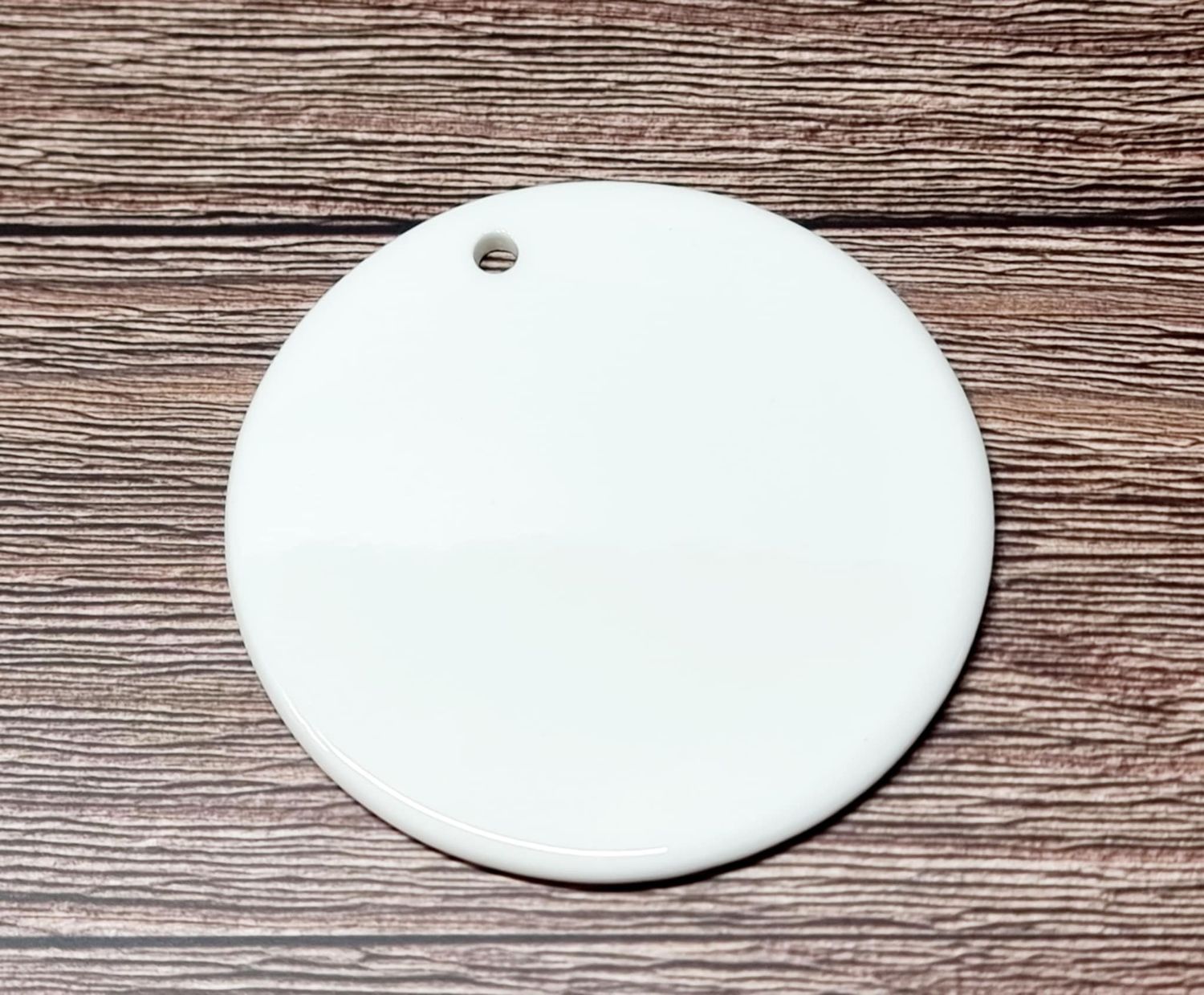 Ceramic White Circle Ornament Craft Blank