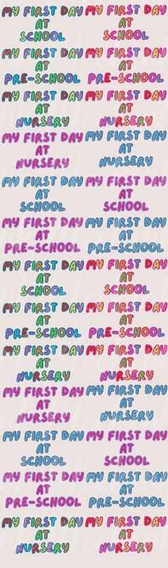 1 Meter Mixed Faux Embroidery Effect My First Day DTF Decal