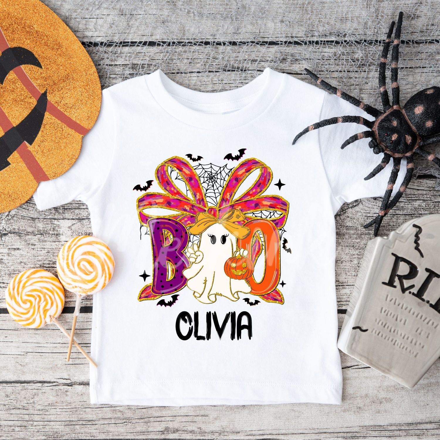 Boo Girl Spiderweb Ghost DTF Decal