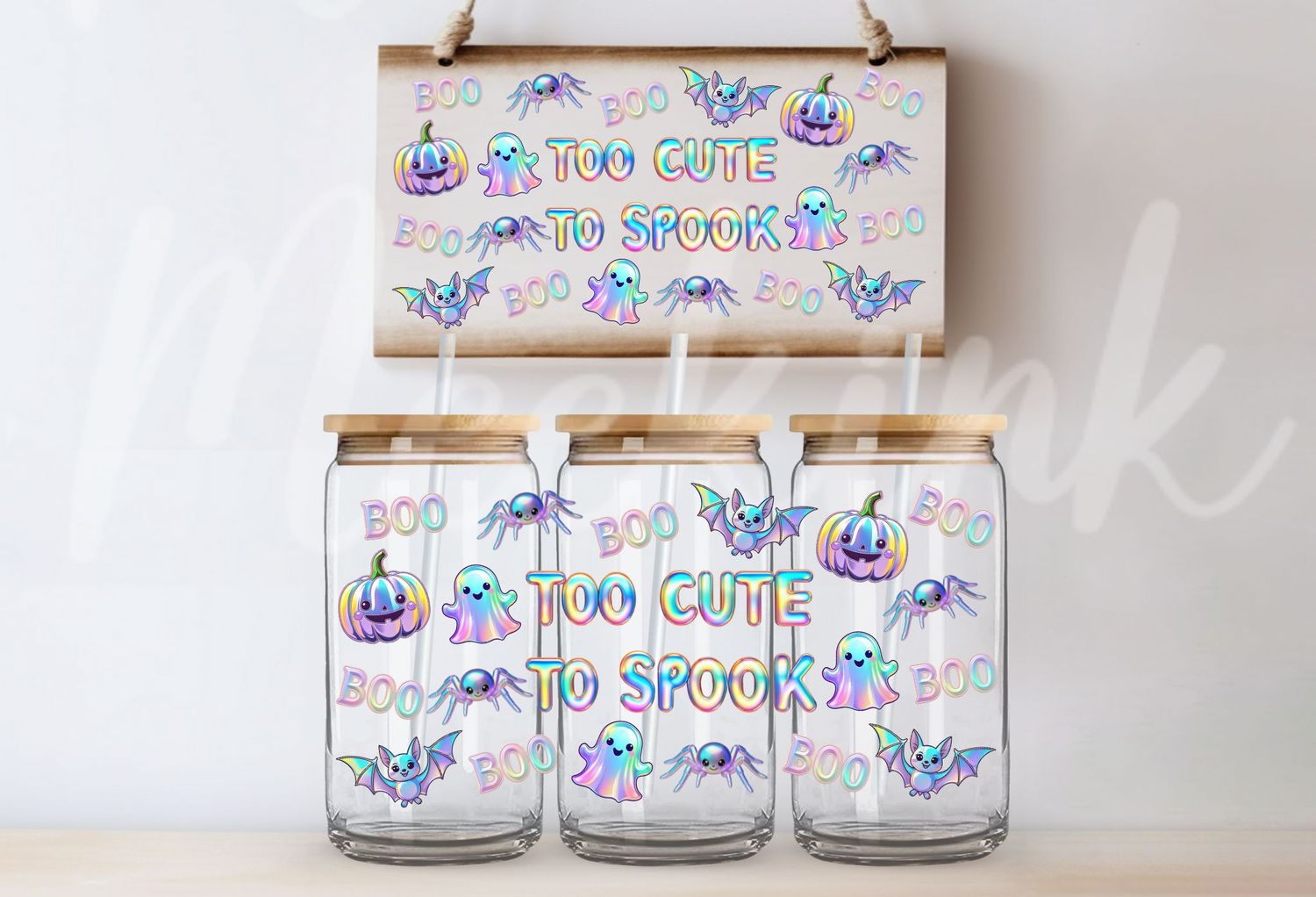 16oz Too Cute To Spook UVDTF Wrap