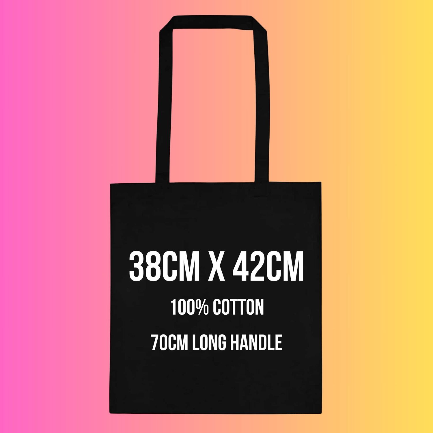 Black Cotton Tote Bag Craft Blank