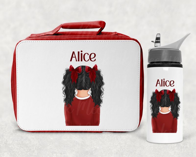 Back Facing Girl School Doll RED UVDTF or DTF Decal