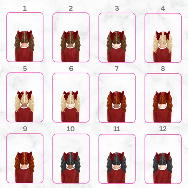 Back Facing Girl School Doll RED UVDTF or DTF Decal