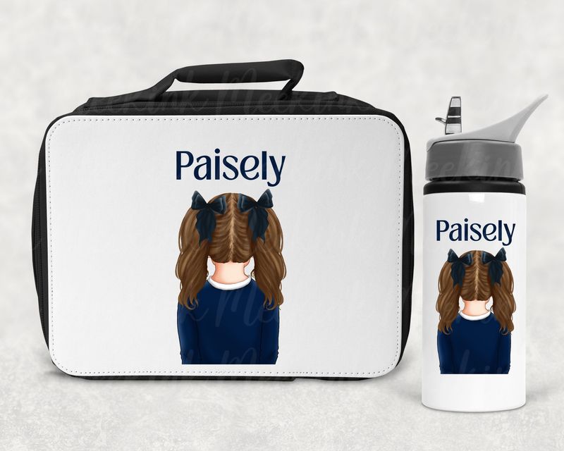 Back Facing Girl School Doll NAVY UVDTF or DTF Decal