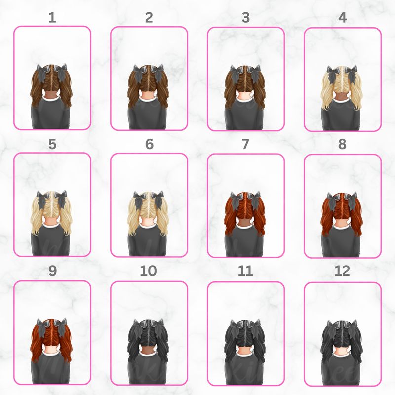 Back Facing Girl School Doll GREY UVDTF or DTF Decal