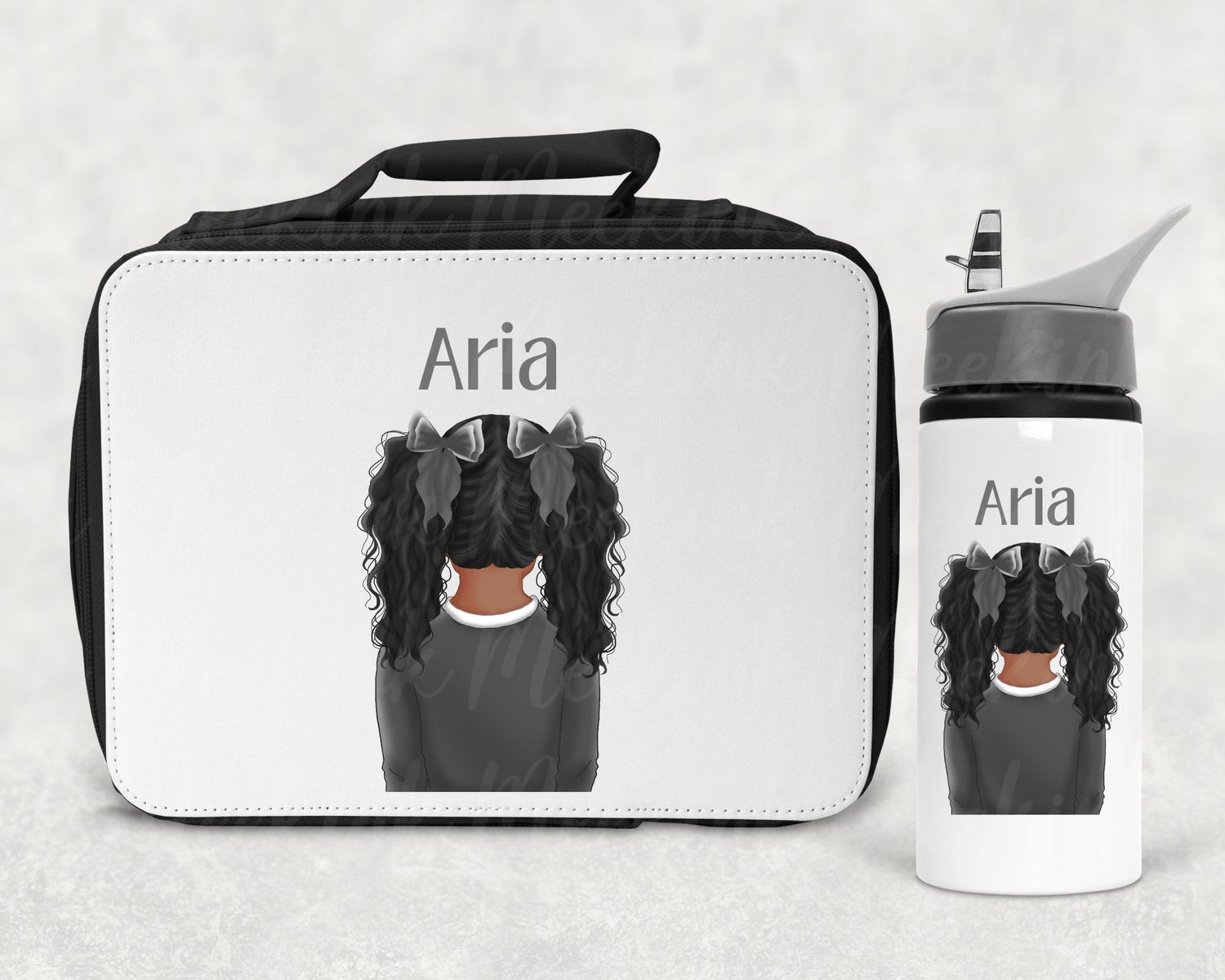 Back Facing Girl School Doll GREY UVDTF or DTF Decal
