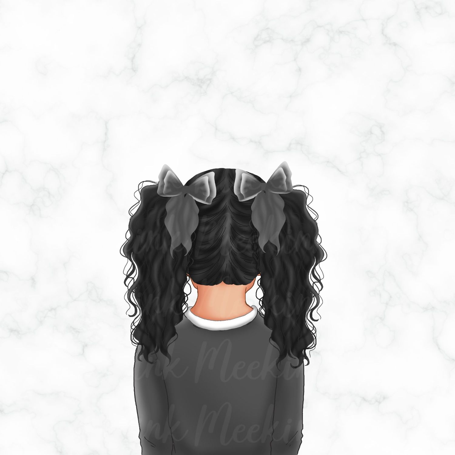 Back Facing School Girl Doll Grey 2
