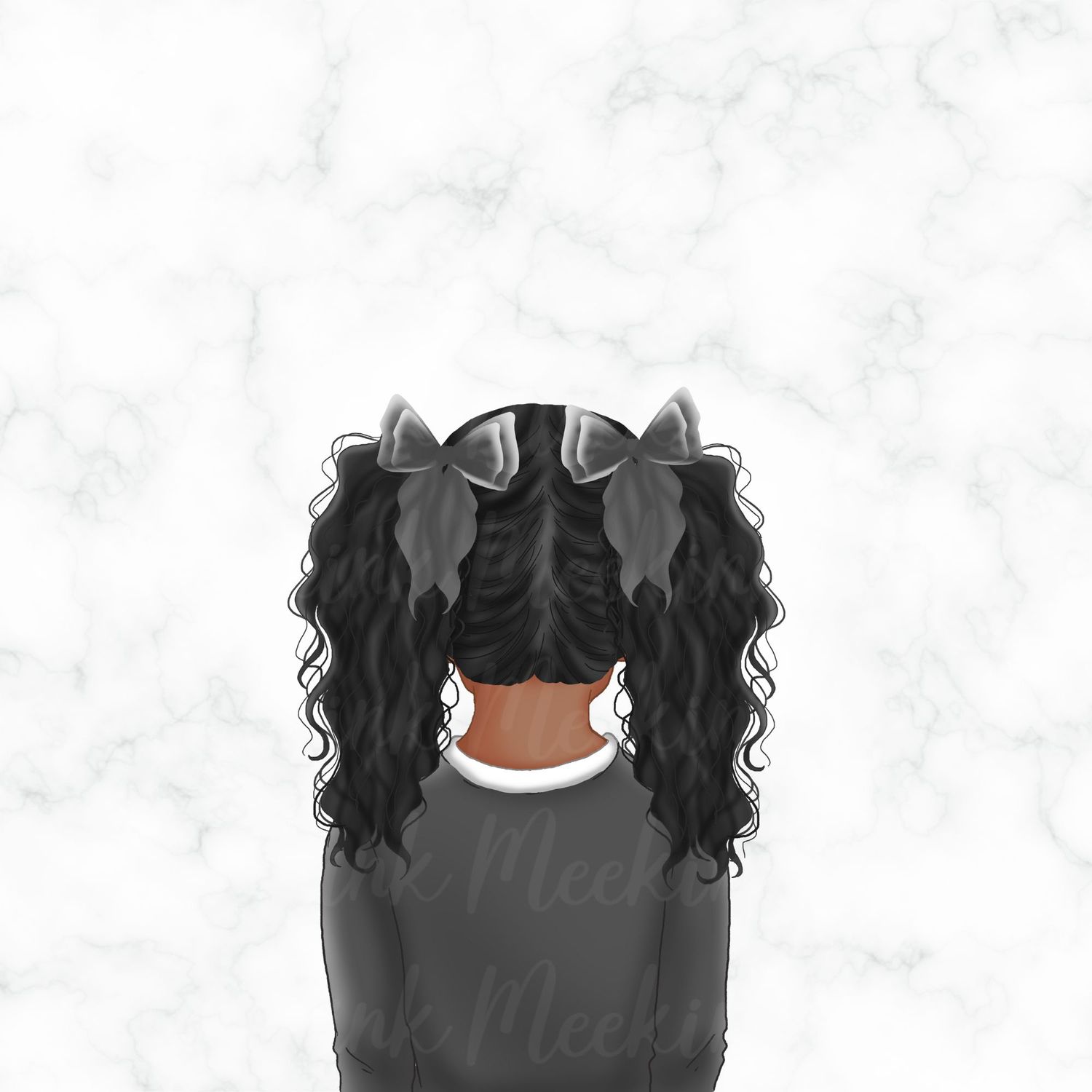Back Facing School Girl Doll Grey 3