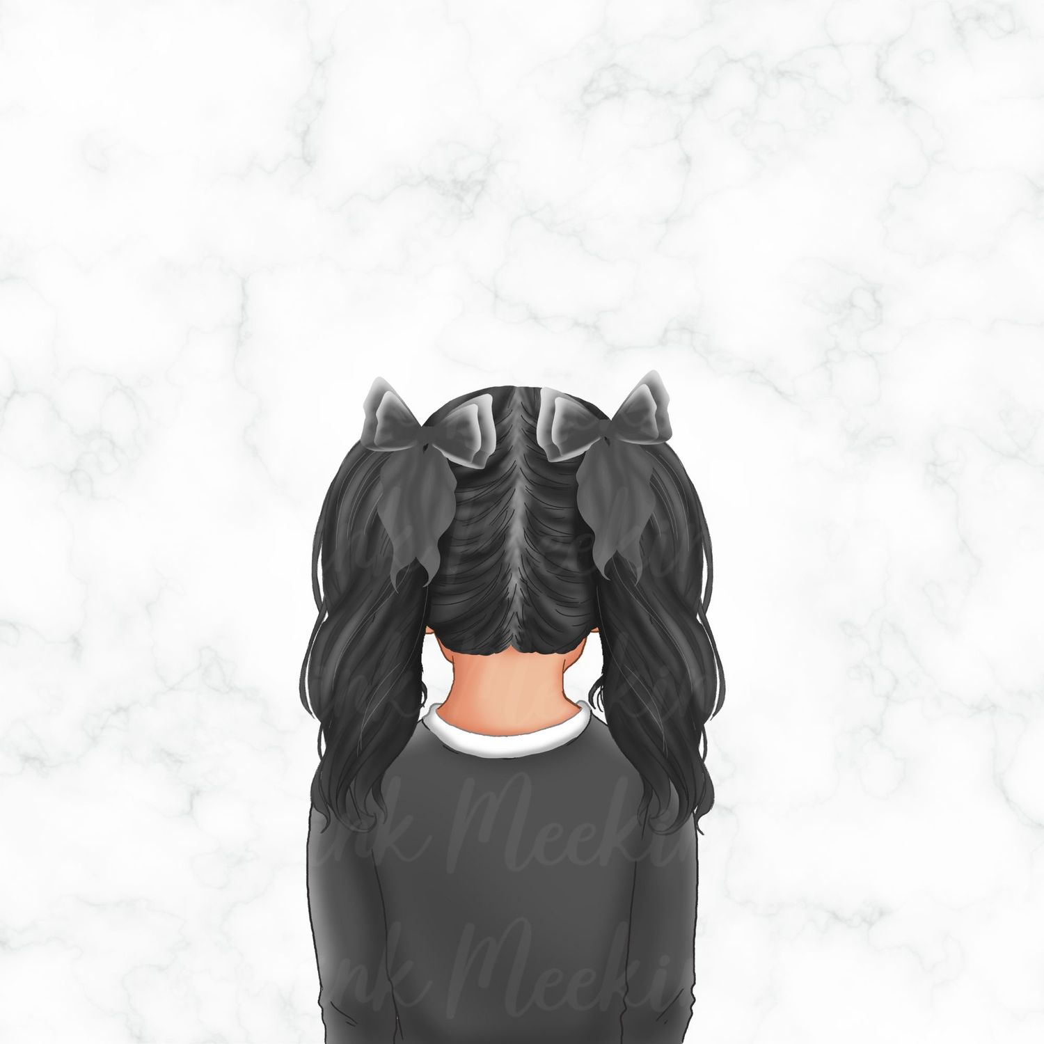 Back Facing School Girl Doll Grey 5