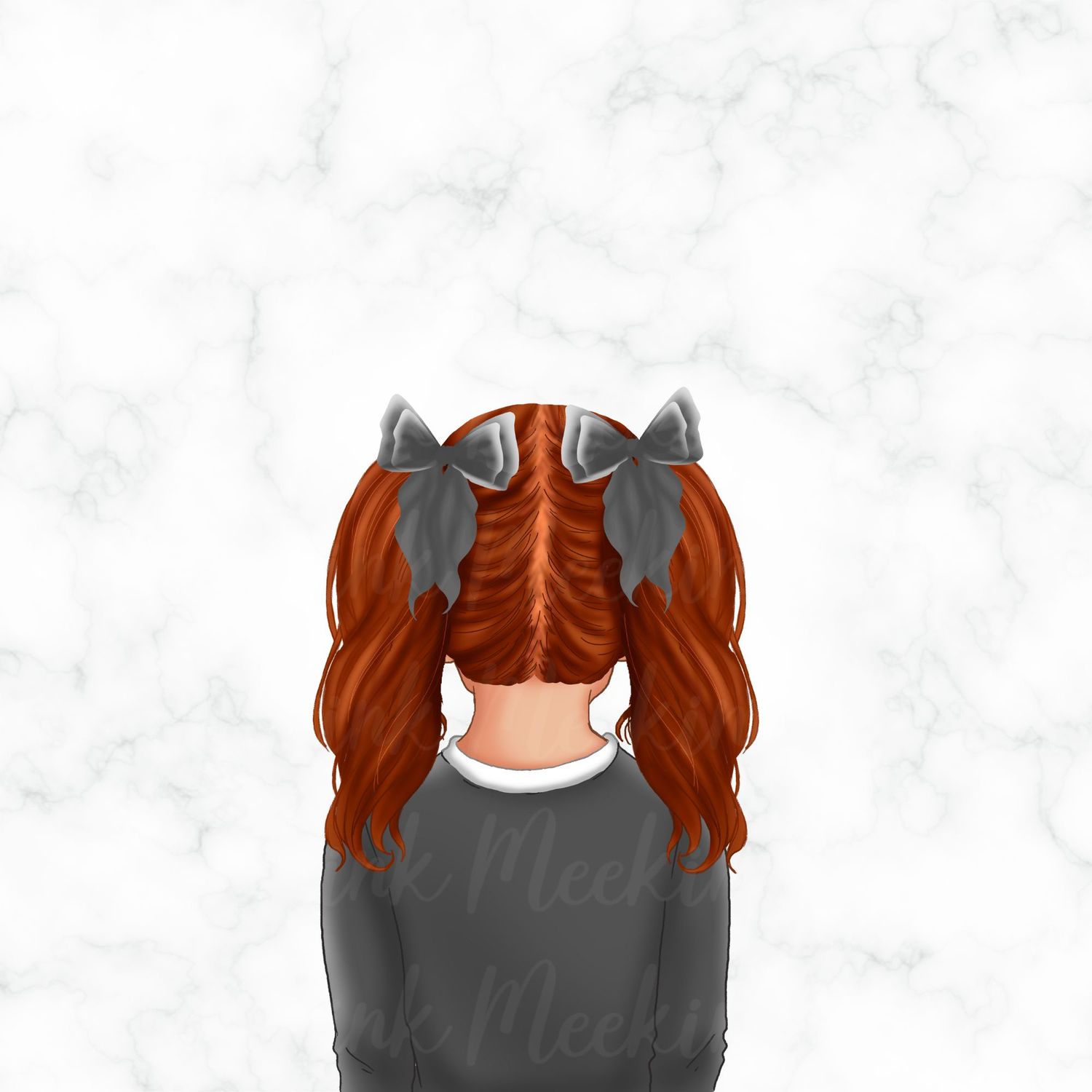 Back Facing School Girl Doll Grey 8