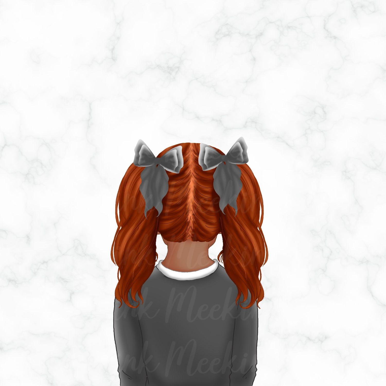 Back Facing School Girl Doll Grey 9