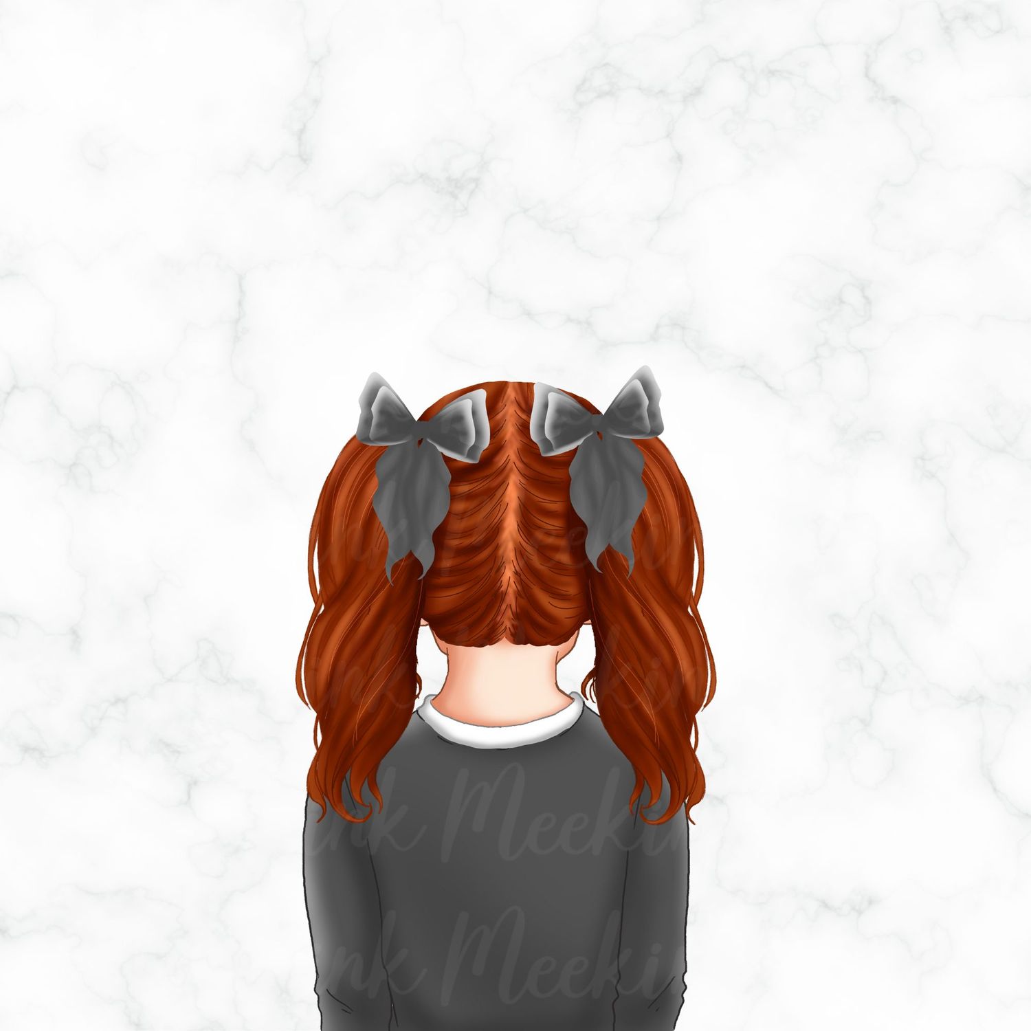 Back Facing School Girl Doll Grey 7