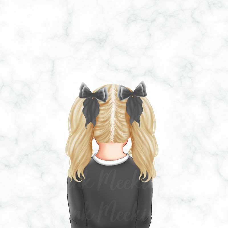 Back Facing School Girl Doll Grey 10
