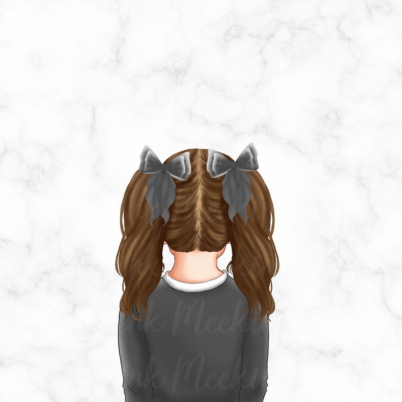 Back Facing School Girl Doll Grey 13