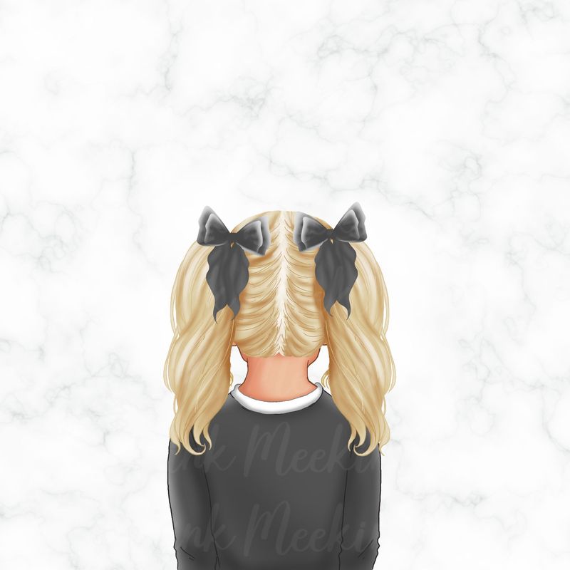 Back Facing School Girl Doll Grey 11