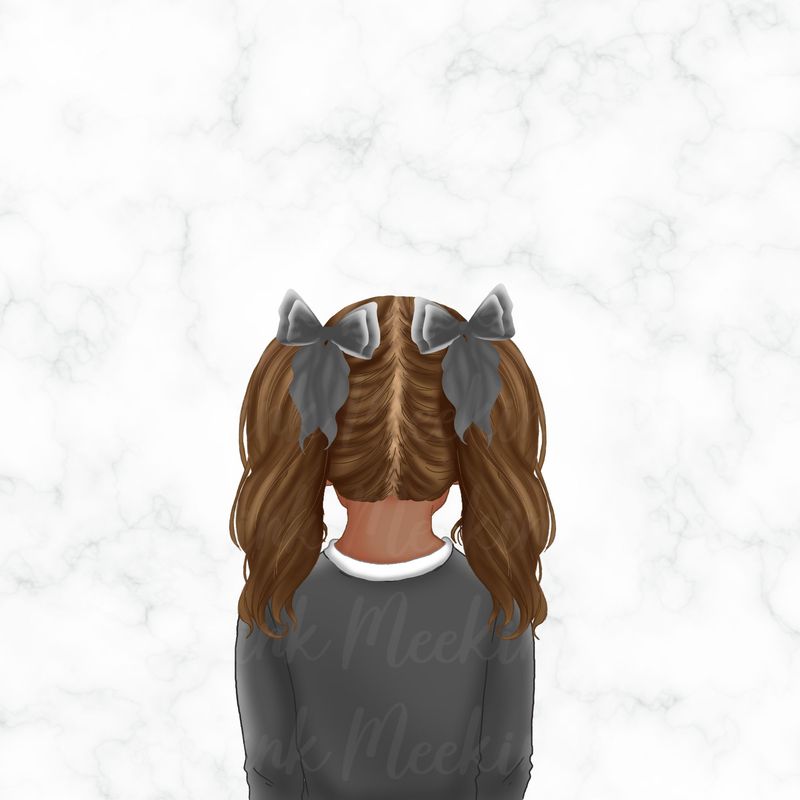 Back Facing School Girl Doll Grey 15