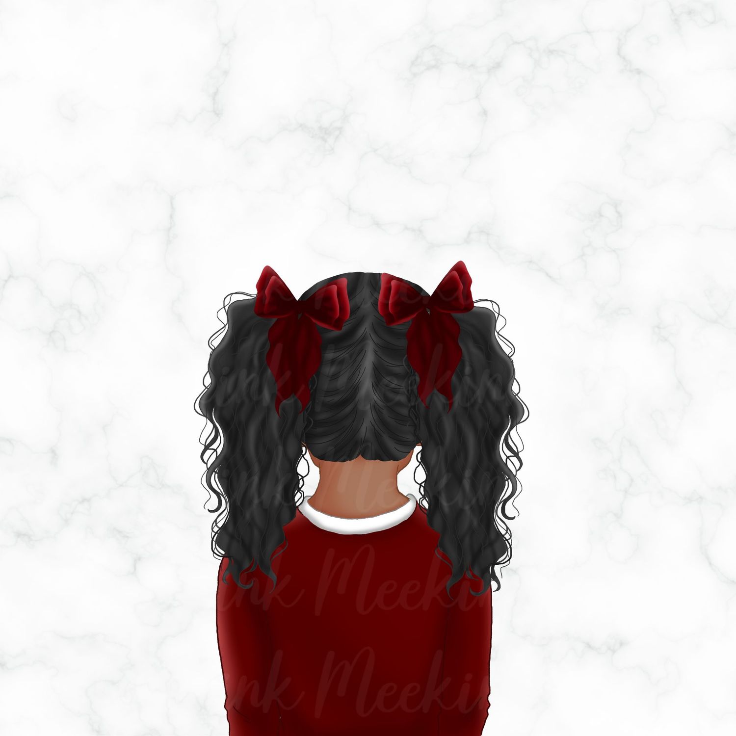 Back Facing School Girl Doll Maroon 1