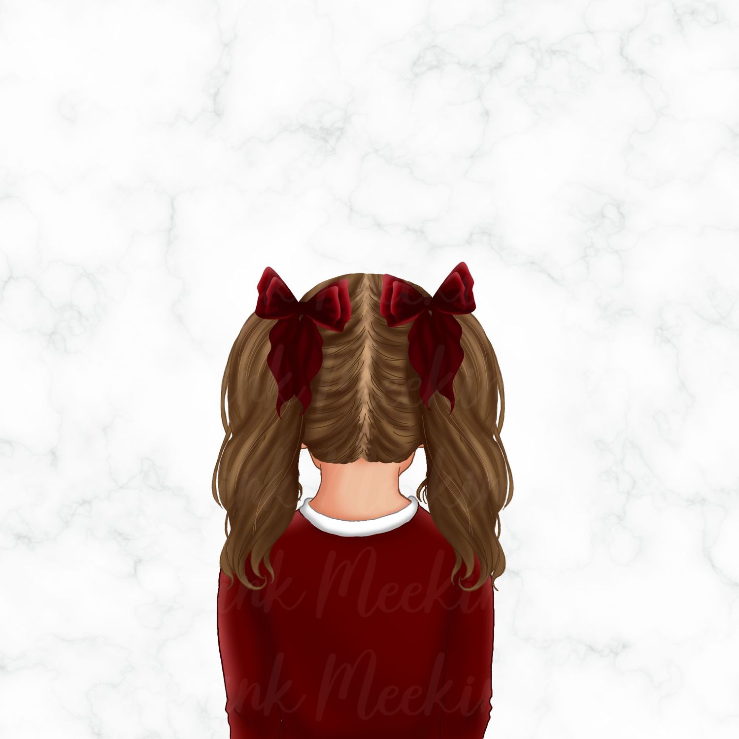 Back Facing School Girl Doll Maroon 11