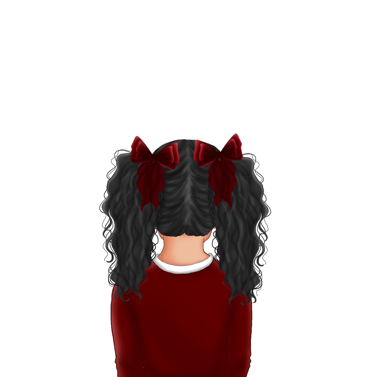 Back Facing School Girl Doll Maroon 2