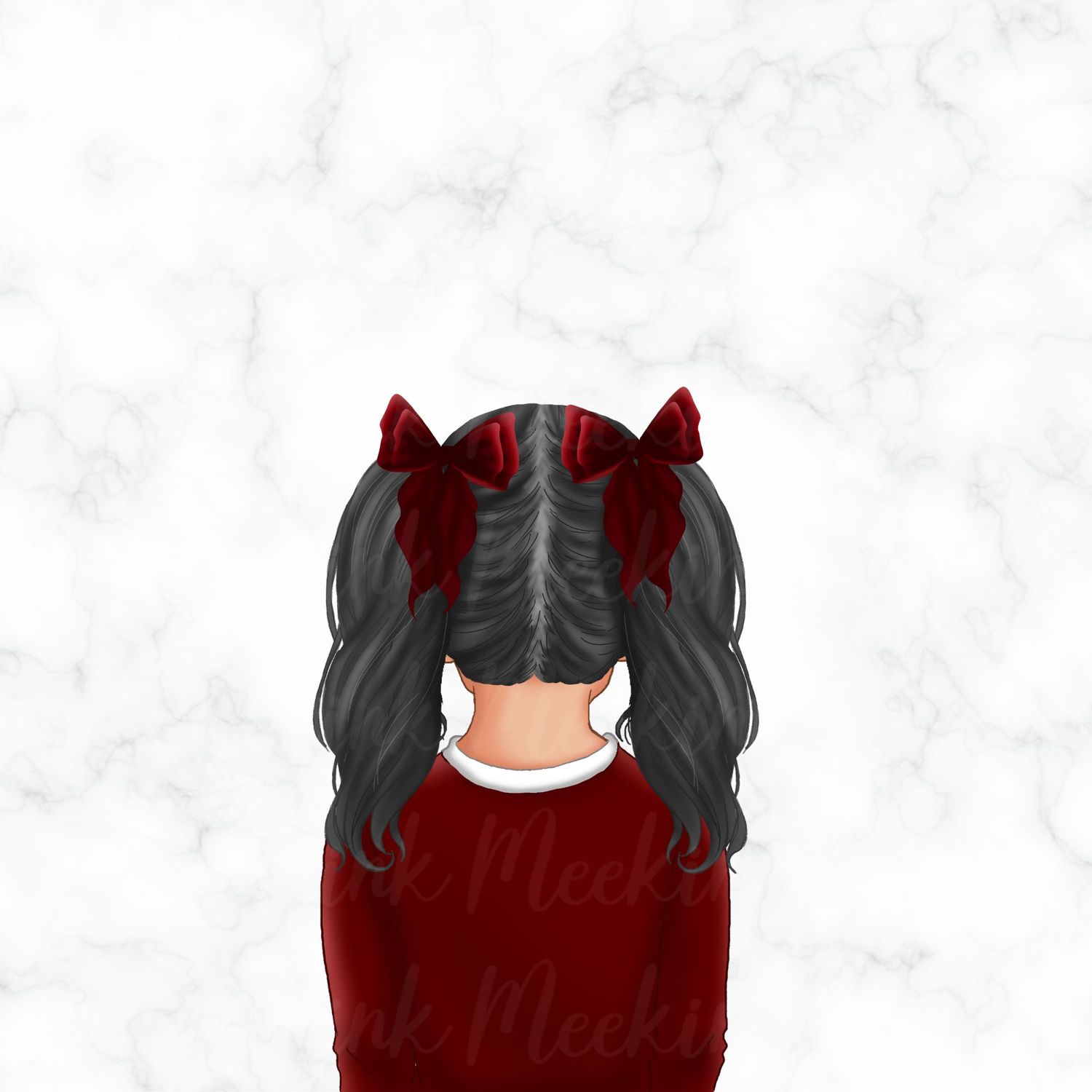 Back Facing School Girl Doll Maroon 8