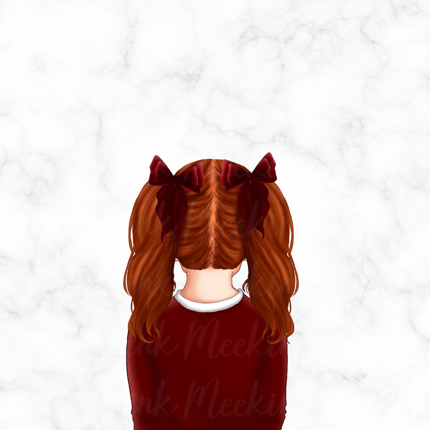 Back Facing School Girl Doll Maroon 6