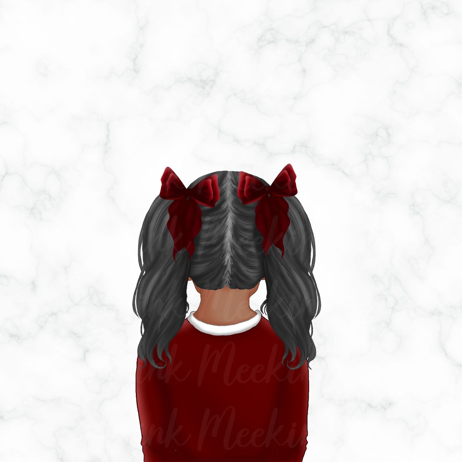 Back Facing School Girl Doll Maroon 7