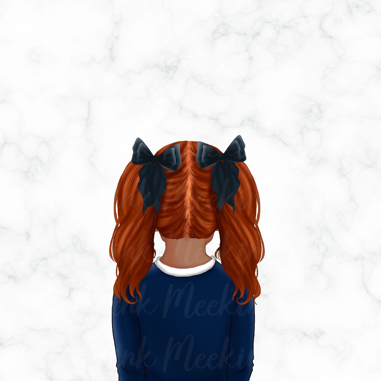 Back Facing School Girl Doll Navy 9