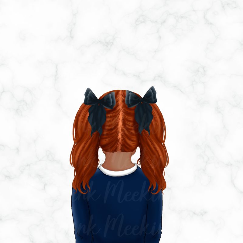 Back Facing School Girl Doll Navy 9