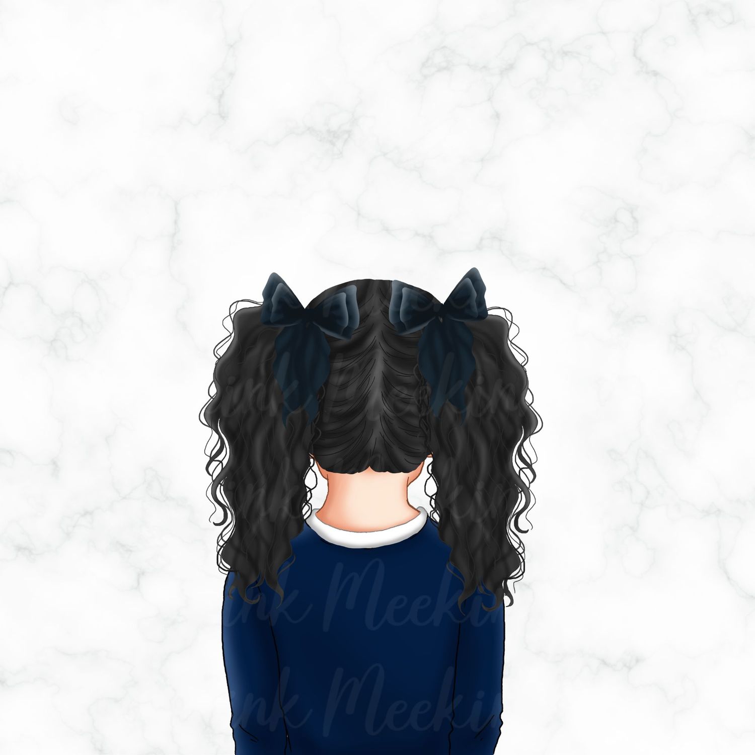 Back Facing School Girl Doll Navy 15