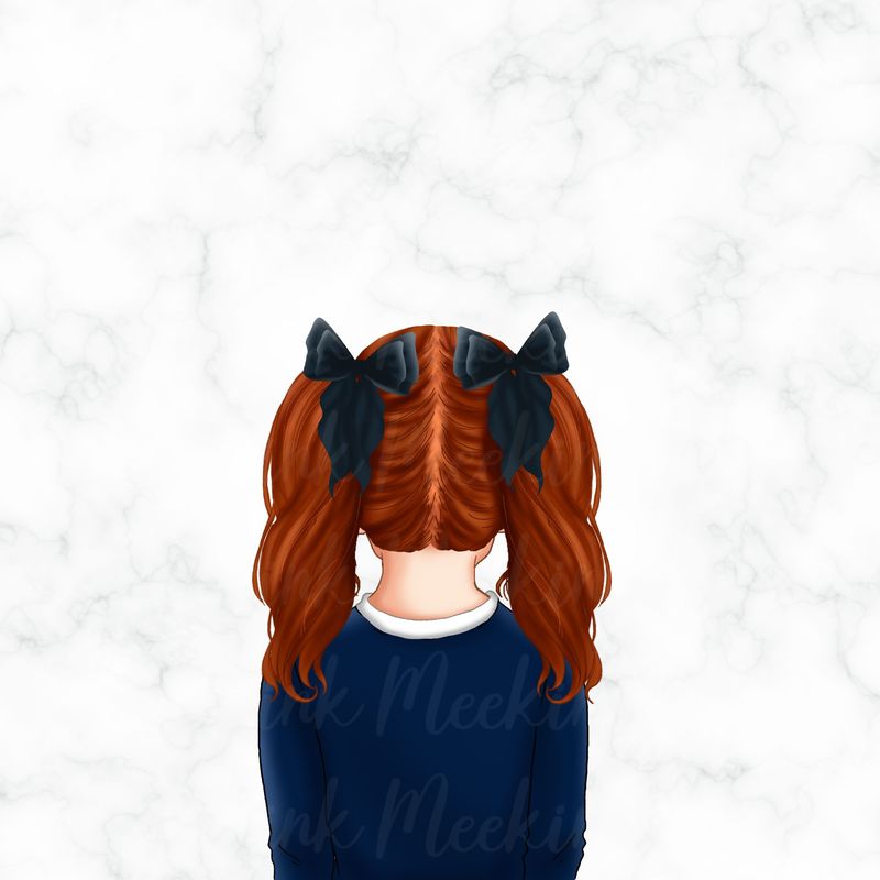 Back Facing School Girl Doll Navy 7