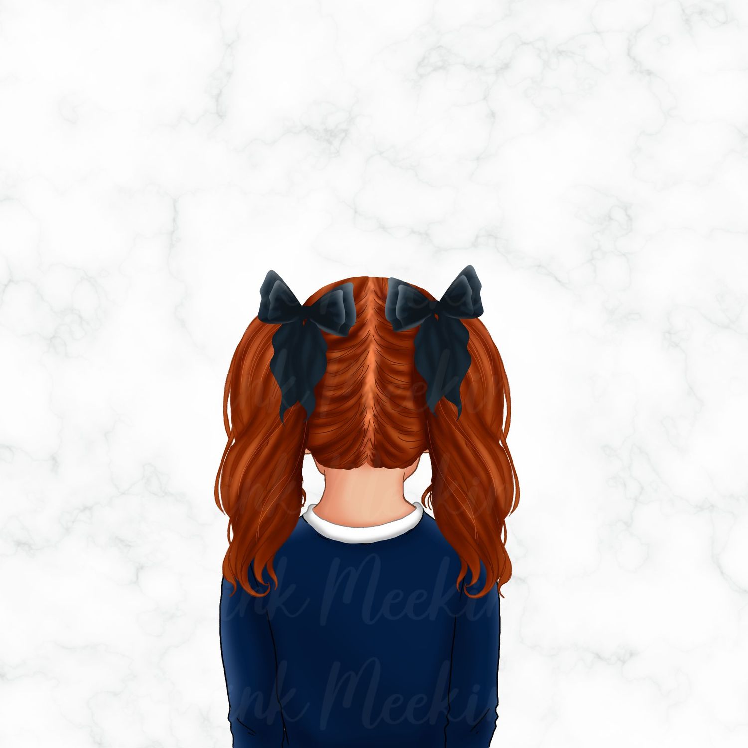 Back Facing School Girl Doll Navy 8