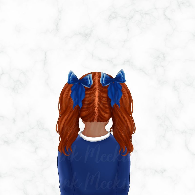 Back Facing School Girl Doll Blue 9