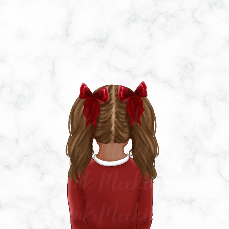 Back Facing School Girl Doll Red 3
