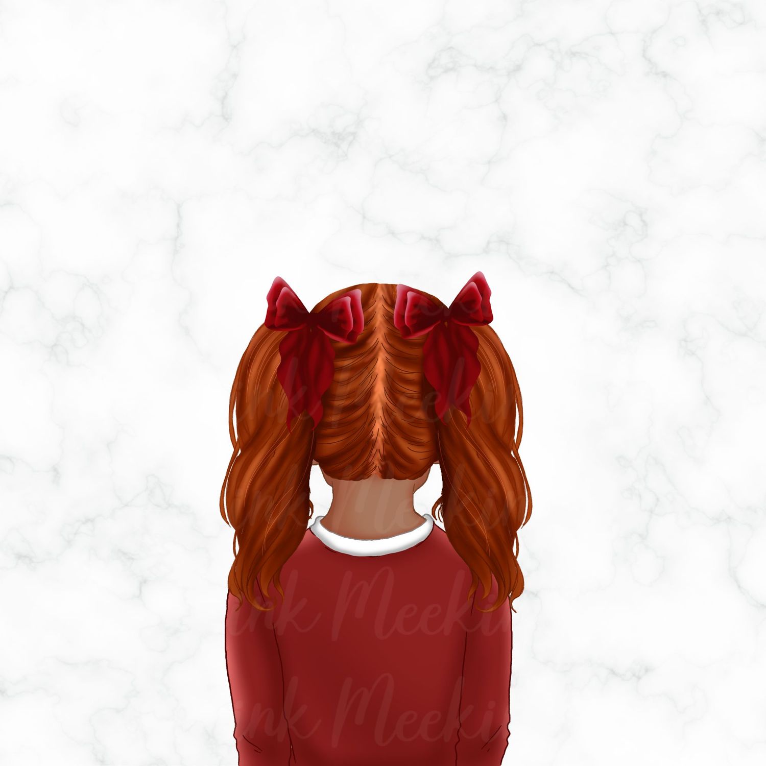 Back Facing School Girl Doll Red 9
