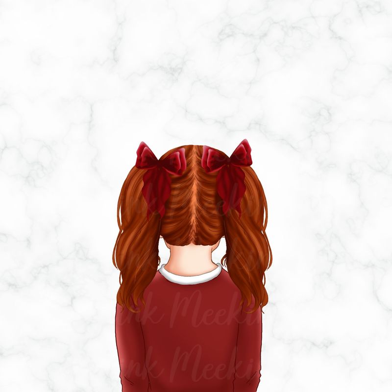 Back Facing School Girl Doll Red 7