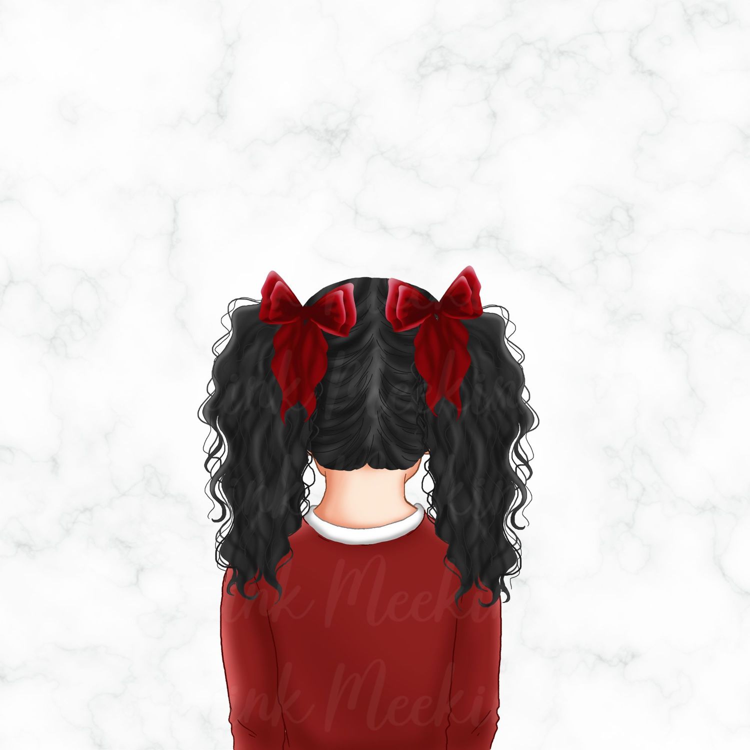Back Facing School Girl Doll Red 13