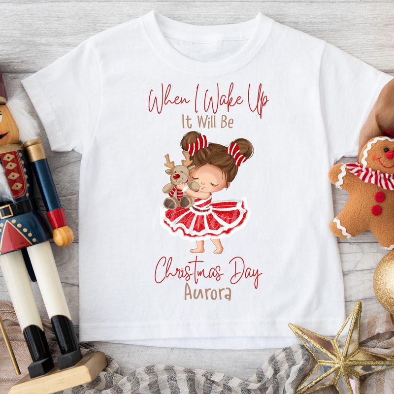 Christmas Reindeer Girl When I Wake Up DTF Decal