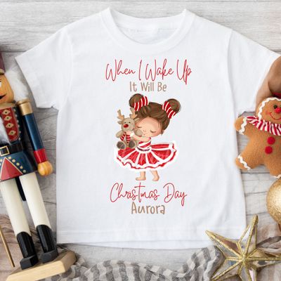 Christmas Reindeer Girl When I Wake Up DTF Decal