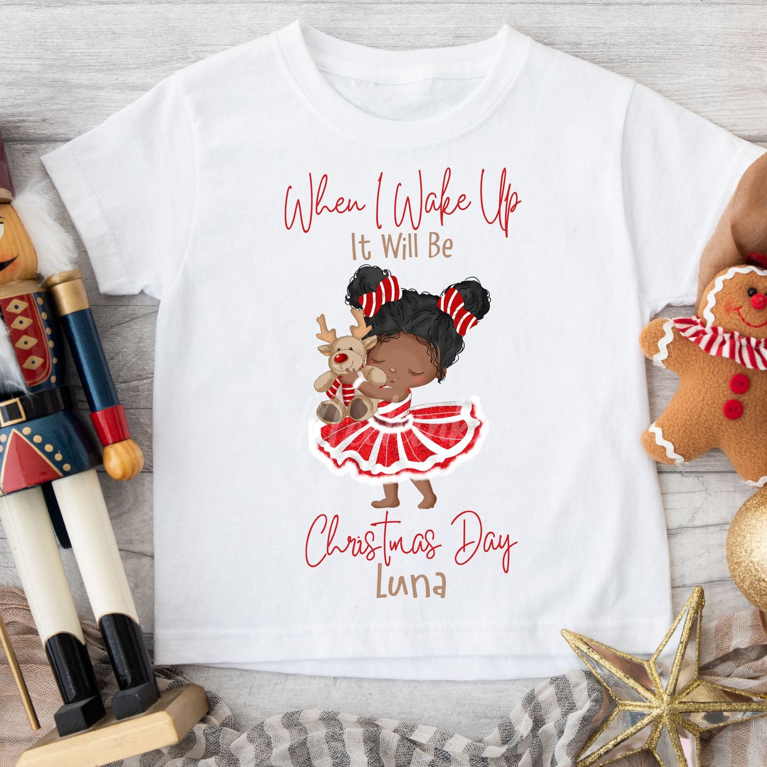Christmas Reindeer Girl When I Wake Up DTF Decal