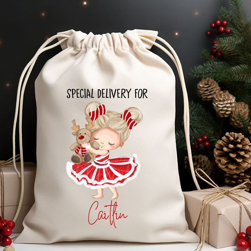 Christmas Reindeer Girl Special Delivery DTF Decal