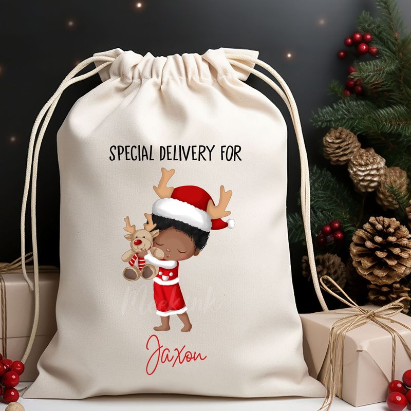 Christmas Reindeer Boy Special Delivery DTF Decal