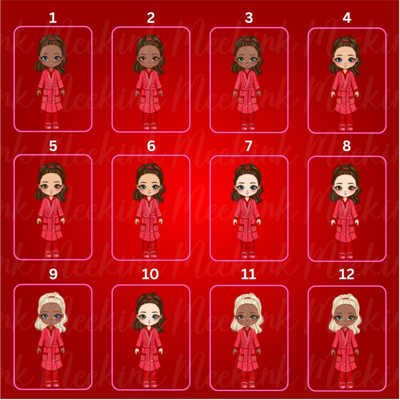 Christmas Mum in Pjs Doll UVDTF or DTF Decal