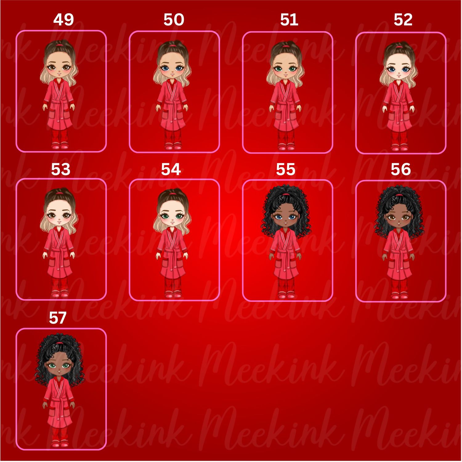 Christmas Mum in Pjs Doll UVDTF or DTF Decal