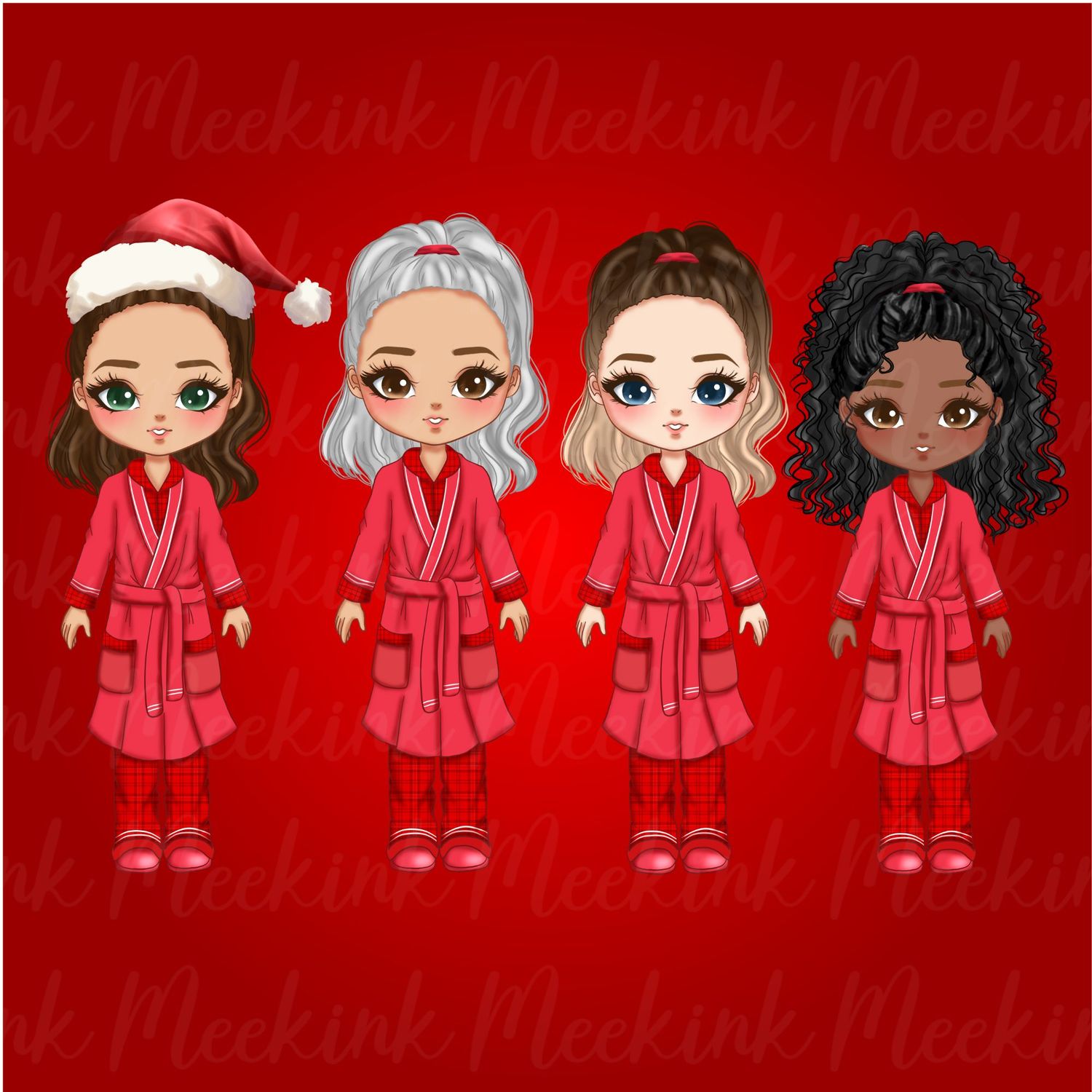 Christmas Mum in Pjs Doll UVDTF or DTF Decal